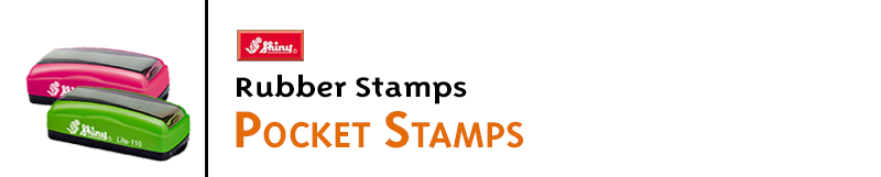 Pocket Stamps like the Shiny Handy Stamps and Slim Stamps are the perfect way to take your stamp with you. No mess, lots of sizes, and re-inkable!